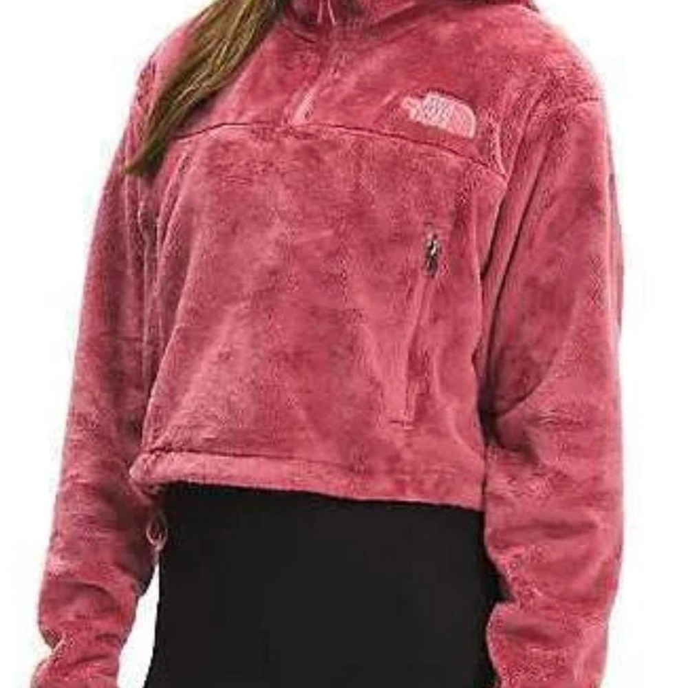 The North Face Bear 1/4-Zip Hoodie" for women. size M.color Coral Rose.‎